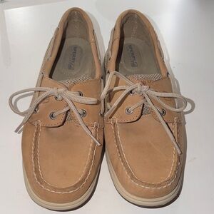 Sperry Light Brown Leather Boat Shoes